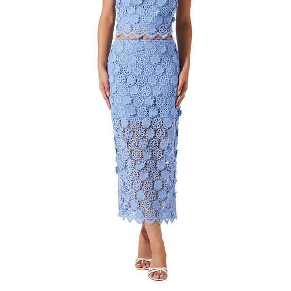 Women’s ASTR The Label Jonae Crochet Lace Skirt Small Blue