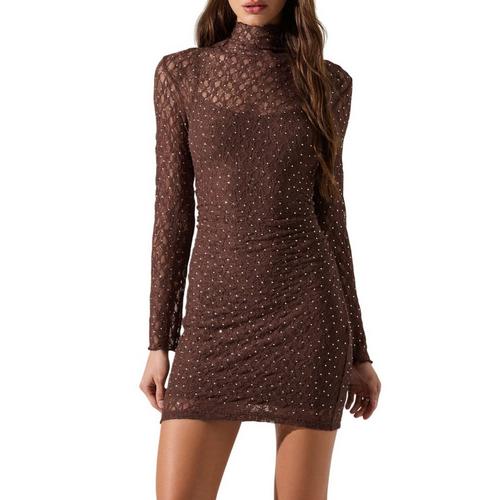 Women's ASTR The Label Kourtney Rhinestone Lace Long Sleeve Dress - Primary Image