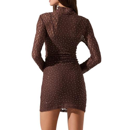 Women's ASTR The Label Kourtney Rhinestone Lace Long Sleeve Dress - Primary Image