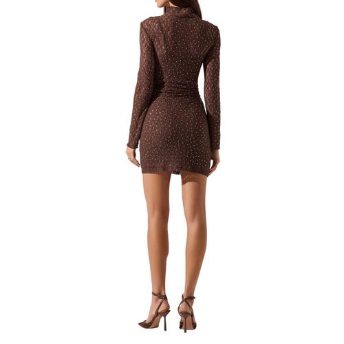 Women's ASTR The Label Kourtney Rhinestone Lace Long Sleeve Dress - Primary Image