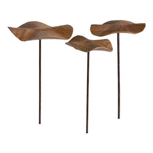 Evergreen Enterprise Hand-Carved Wood Mushroom Metal Stakes (Sold Seperately) - Primary Image
