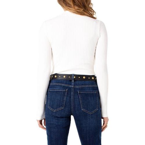 Women's Liverpool Los Angeles Rib Knit Long Sleeve Mock Neck Shirt - Primary Image