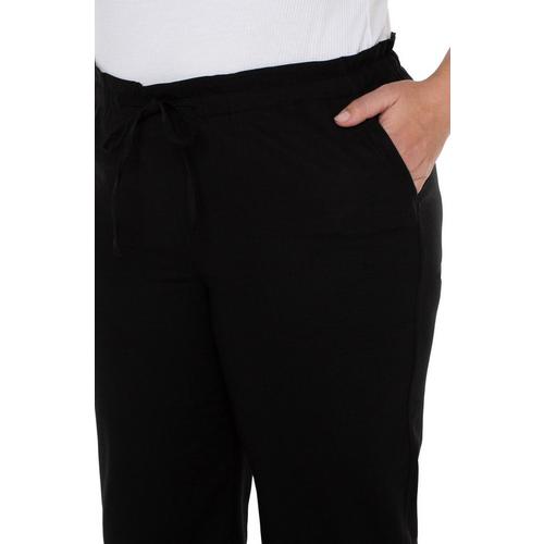 Women's Liverpool Los Angeles Plus Size Pull On Tie Waist Wide Leg Ankle Pants - Primary Image