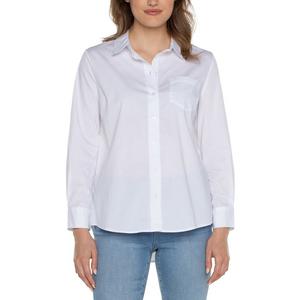 Women's Liverpool Los Angeles Classic Fit Poplin Long Sleeve Button Up Shirt