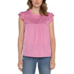 Women's Liverpool Los Angeles Flutter Sleeve Woven Shirt - Thumbnail 1 of 4