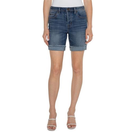 Women's Liverpool Los Angeles The Keeper Fray Cuff Jean Shorts - Primary Image