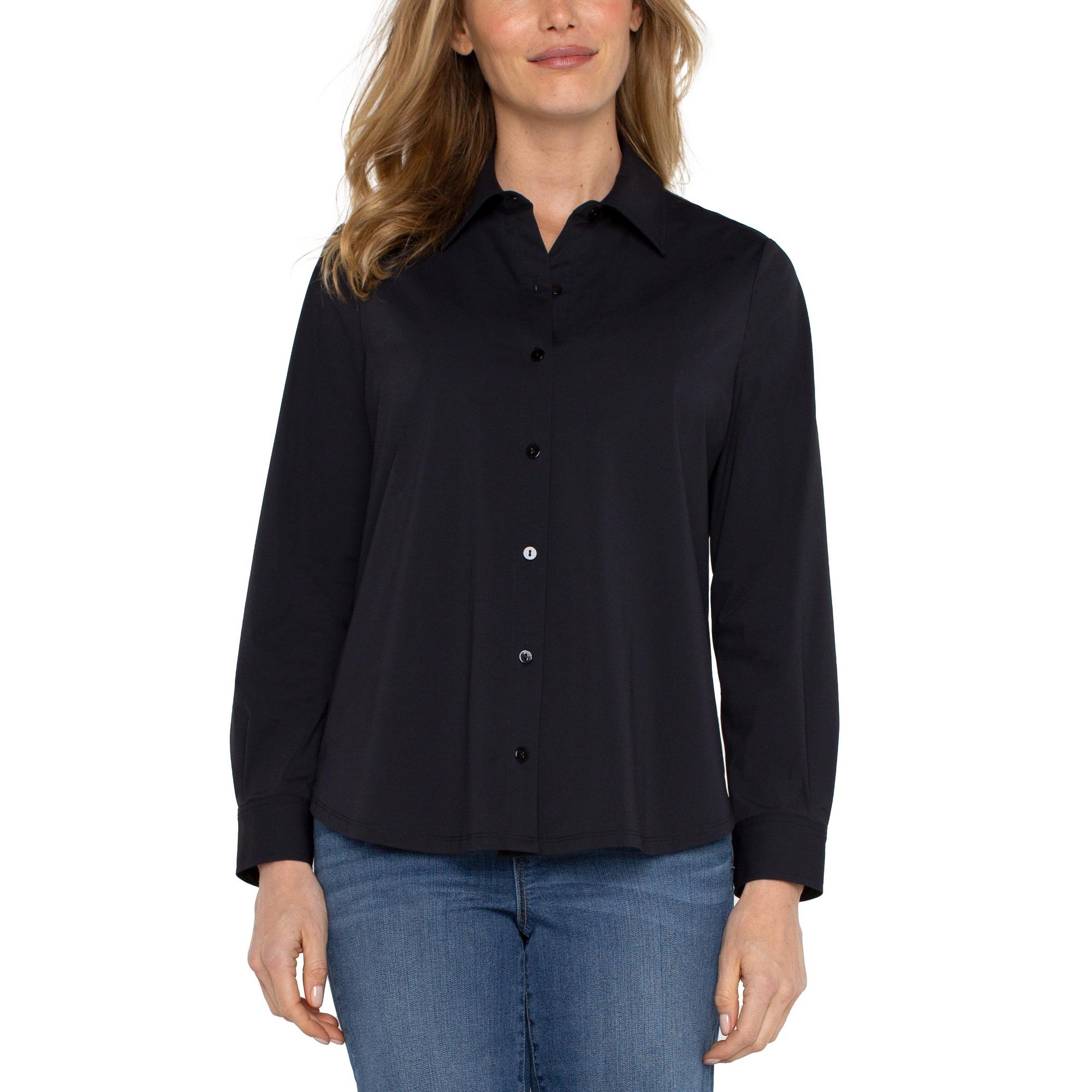 Women's Liverpool Los Angeles Knit Long Sleeve Button Up Shirt