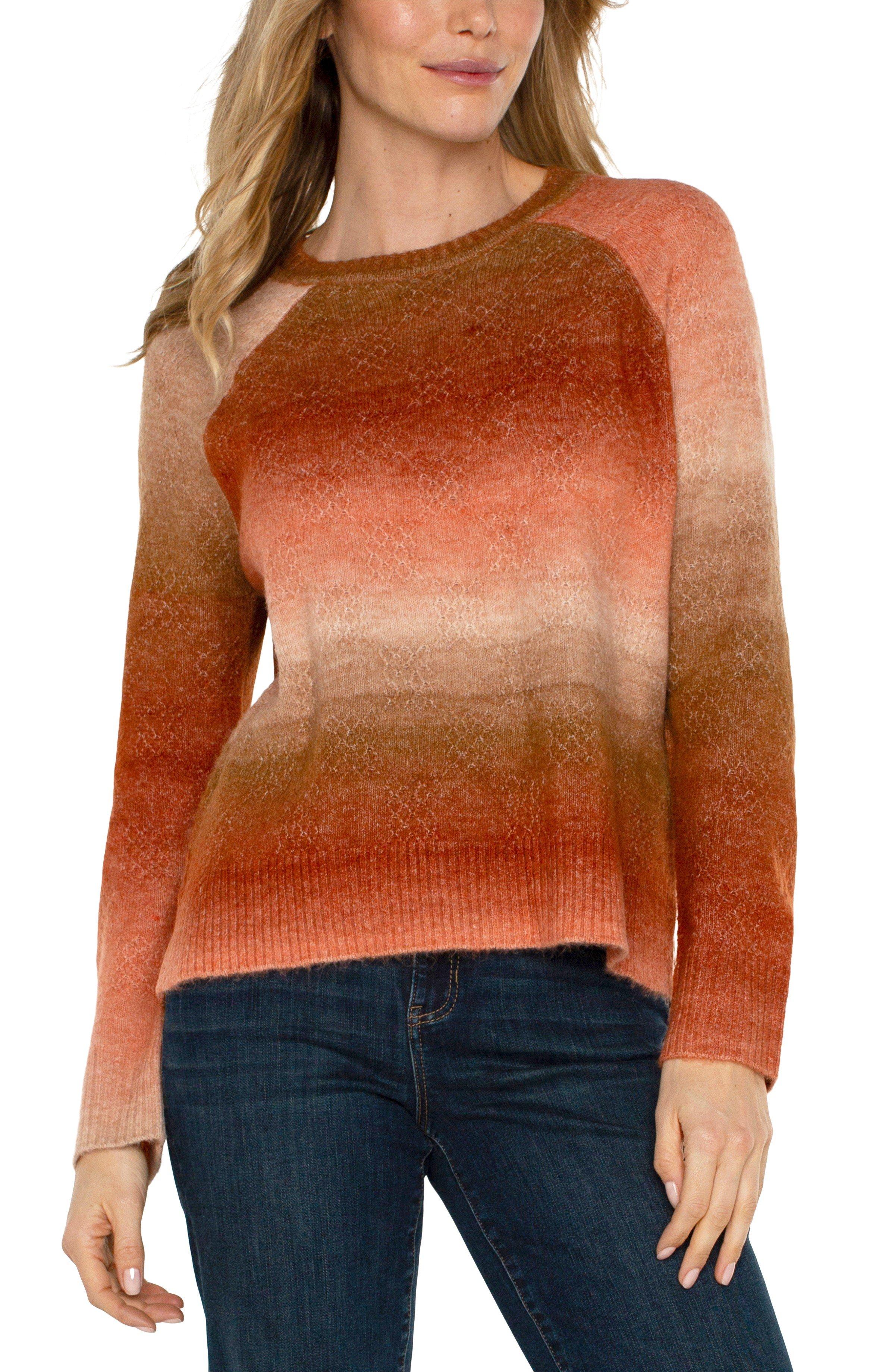 Women's Liverpool Los Angeles Raglan Side Slit Pullover Sweater