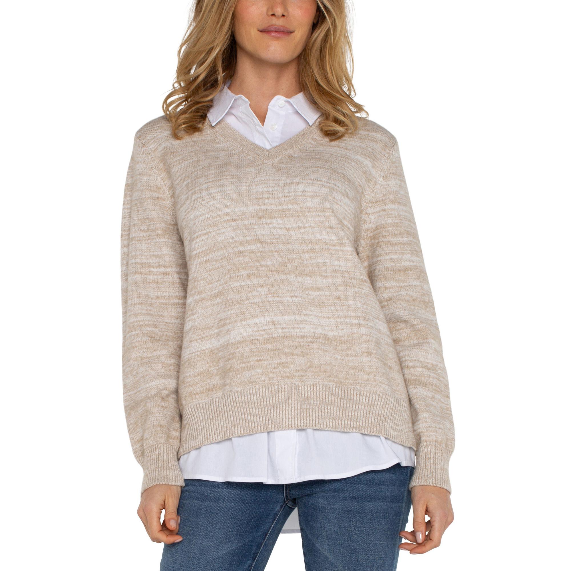 Women's Liverpool Los Angeles Twofer Pullover Sweater