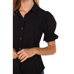 Women's Liverpool Los Angeles Snap Front Knit 3/4 Sleeve Blouse - Thumbnail 2 of 3