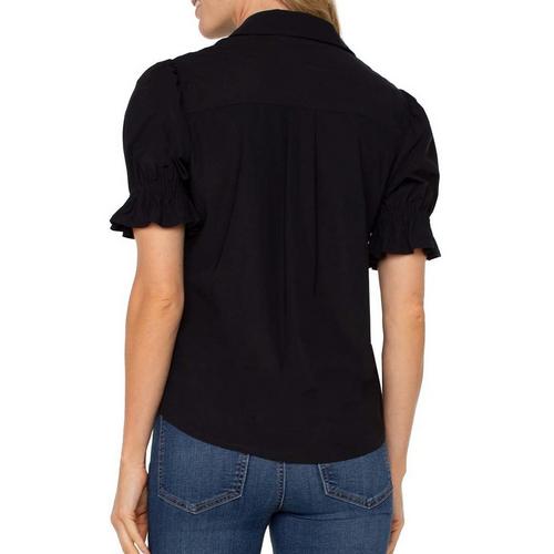 Women's Liverpool Los Angeles Snap Front Knit 3/4 Sleeve Blouse - Primary Image