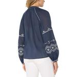 Women's Liverpool Los Angeles Raglan Woven Long Sleeve Notch Neck Blouse - Thumbnail 3 of 5