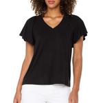 Women's Liverpool Los Angeles Flutter V-Neck T-Shirt - Thumbnail 1 of 3