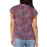 Women's Liverpool Los Angeles Double Layer Flutter Woven V-Neck Blouse - Thumbnail 4 of 4