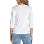 Women's Liverpool Los Angeles Ruffle Detail 3/4 Sleeve Notch Neck Shirt - Thumbnail 3 of 3
