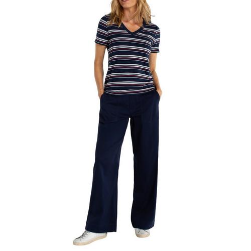 Women's Liverpool Los Angeles Striped Knit V-Neck T-Shirt - Primary Image