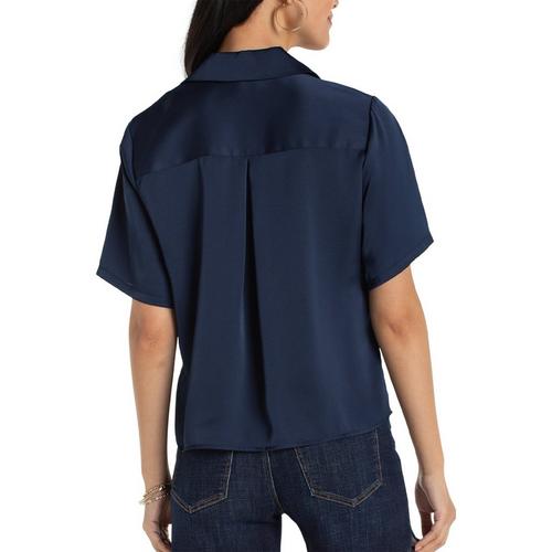 Women's Liverpool Los Angeles Camp Collar Woven Blouse - Primary Image