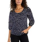Women's Liverpool Los Angeles Ruffle Sleeve Knit 3/4 Sleeve Scoop Neck Shirt - Thumbnail 1 of 3