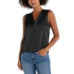 Women's Liverpool Los Angeles Woven-To-Knit Sleeveless V-Neck Blouse - Thumbnail 1 of 3
