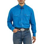 Men's Wrangler Performance Solid Snap Long Sleeve Button Up Shirt - Thumbnail 1 of 4