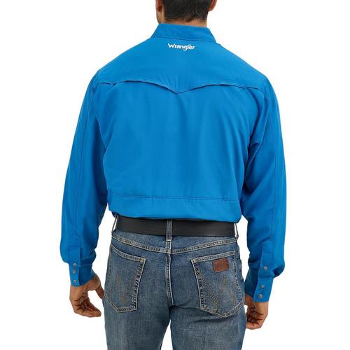 Men's Wrangler Performance Solid Snap Long Sleeve Button Up Shirt - Primary Image