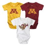Wes and Willy Baby Minnesota Golden Gophers Hopper Onesie 3pk - Thumbnail 1 of 2