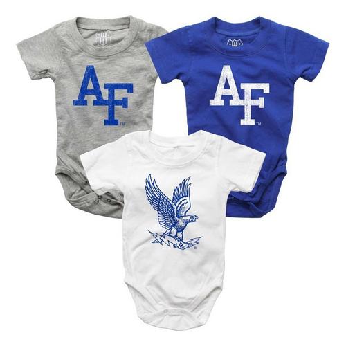 Wes and Willy Infant Air Force Falcons Hopper 3 Pack Onesies - Primary Image