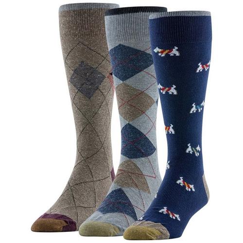 Men's Gold Toe Hosiery Scottie Dog 3 Pack Crew Socks - Primary Image