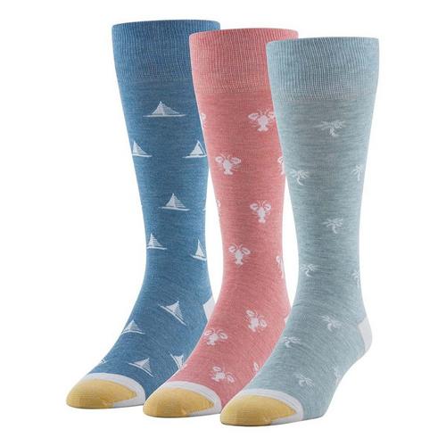Men's Gold Toe Hosiery Seaside Shapes 3 Pack Crew Socks - Primary Image
