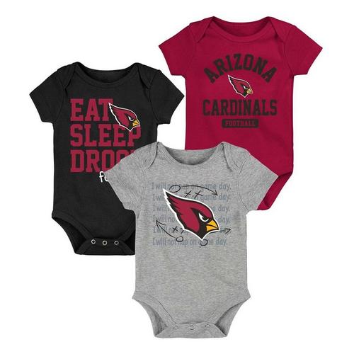 Genuine Stuff Baby Arizona Cardinals 3pk Logo Onesie - Primary Image