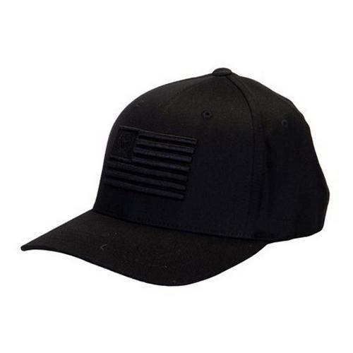Men's Cinch Black on Black Tech Flag Stretch Fit Hat - Primary Image