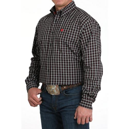 Men's Cinch Classic Fit Plaid Western Long Sleeve Button Up Shirt - Primary Image