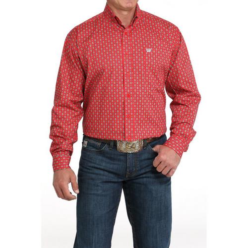 Men's Cinch Classic Fit Diamond Western Long Sleeve Button Up Shirt - Primary Image