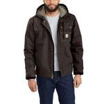 Men's Carhartt Relaxed Fit Washed Duck Sherpa-Lined Utility Hooded Canvas Jacket - Thumbnail 3 of 4