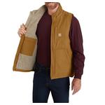 Men's Carhartt Loose Fit Washed Duck Sherpa-Lined Mock Vest - Thumbnail 2 of 2