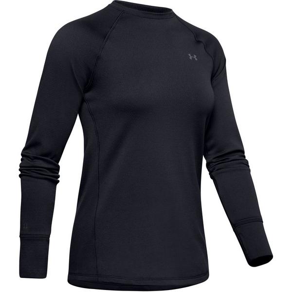 Women's Under Armour 2024 Base 3.0 Crew Long Sleeve Base Layer XSmall Black/Pitch Grey