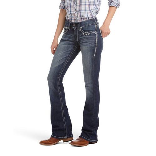 Women's Ariat Real Entwined Slim Fit Bootcut Long Jeans - Primary Image