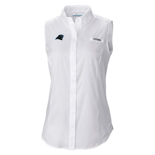 Columbia Women's Carolina Panthers Tamiami Decorated Sleeveless Button Up - Primary Image