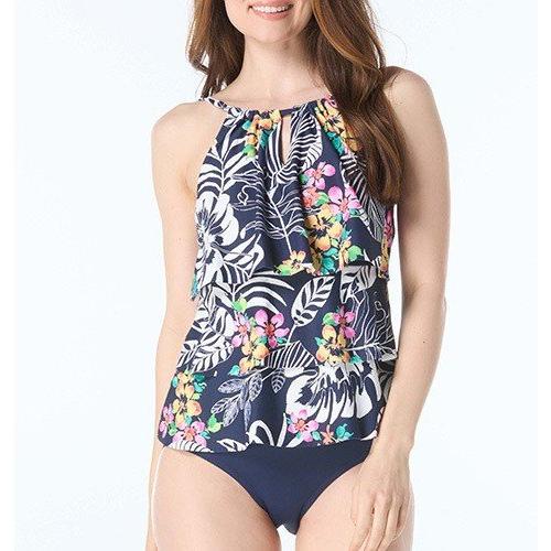 Women's Beach House Jaclyn High Neck Ruffle Swim Tankini - Primary Image