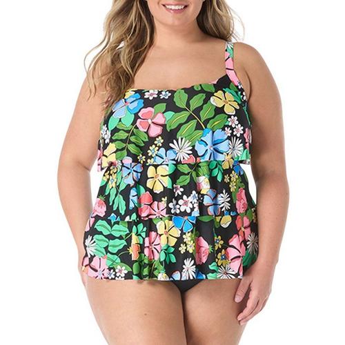 Women's Beach House Plus Size Jane Ruffle Swim Tankini - Primary Image