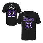 Nike Kids' Los Angeles Lakers LeBron James #23 Icon Edition Name & Number T-Shirt - Thumbnail 1 of 3