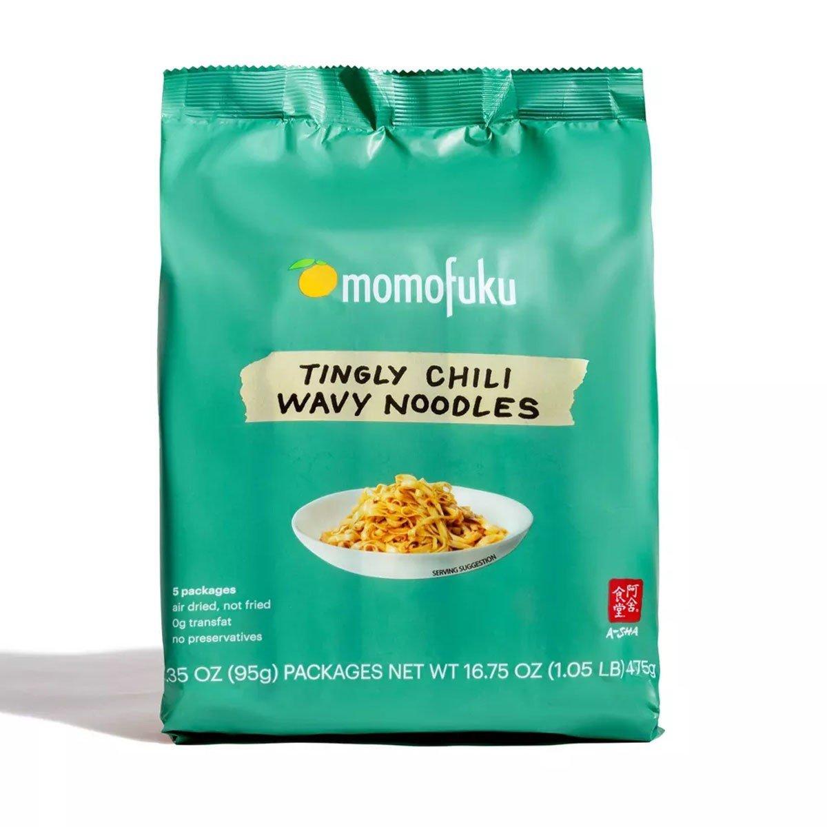 Momofuku A-Sha Tingly Chili Wavy Noodles 5 Servings - Momofuku