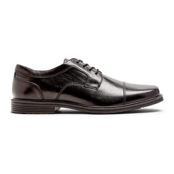 Men's Rockport Robinsyn Cap Toe Dress Shoes Regular 10 Black Leather