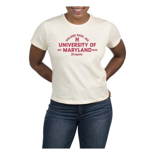 USCAPE Women's Maryland Terrapins Banner High Waisted T-Shirt - Primary Image