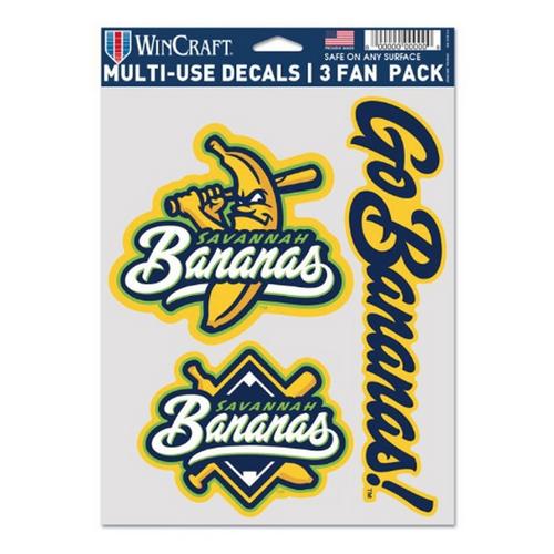 Wincraft Savannah Bananas Multi-Use 3 Fan Decal Pack - Primary Image