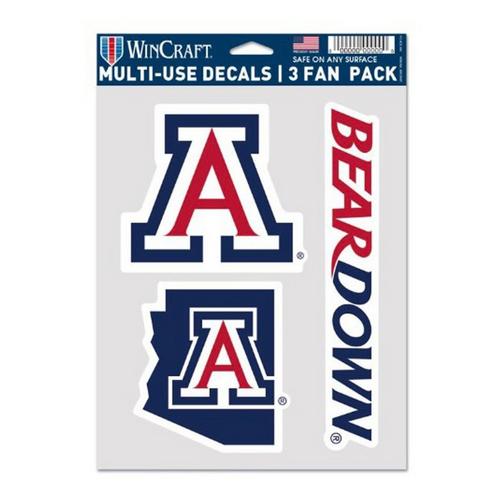 Wincraft Arizona Wildcats 3pk Multi Use Decals - Primary Image