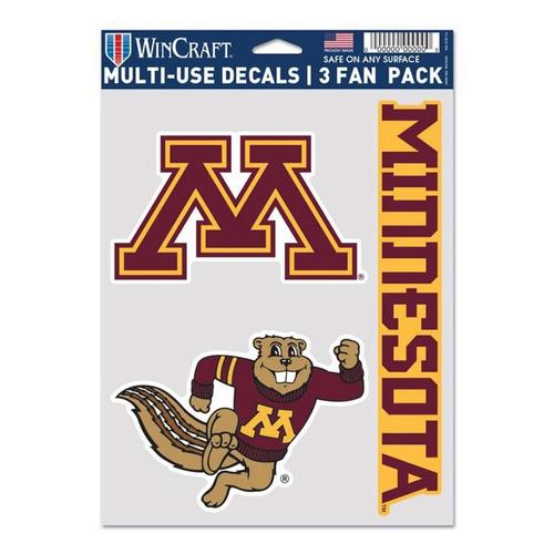Wincraft Minnesota Golden Gophers Multi Use 3 Fan Pack - Primary Image