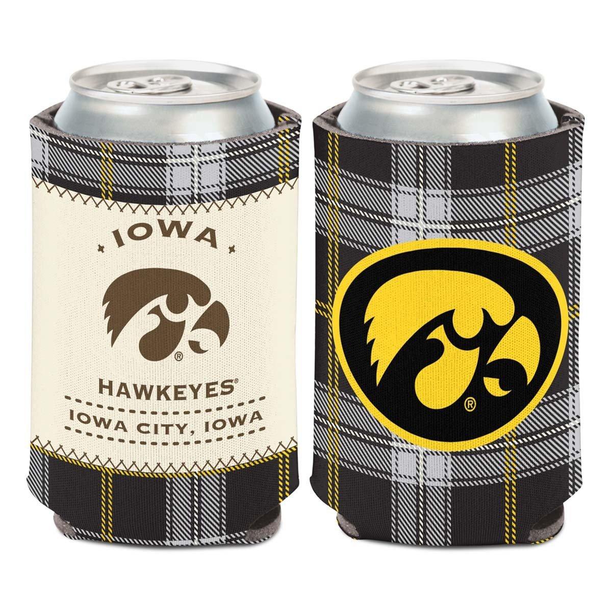 Iowa Hawkeyes Plaid Patch Can Cooler