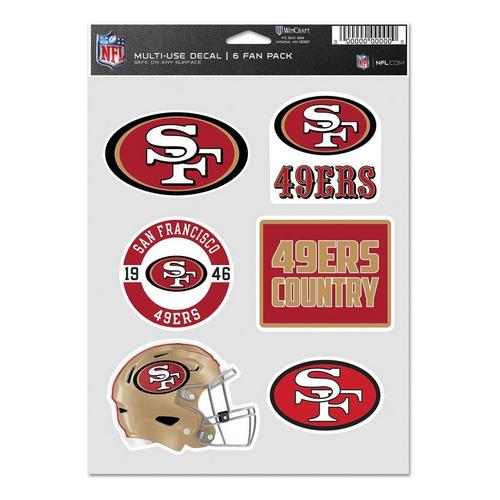 Wincraft San Francisco 49ers Multifan 6pk Decal - Primary Image