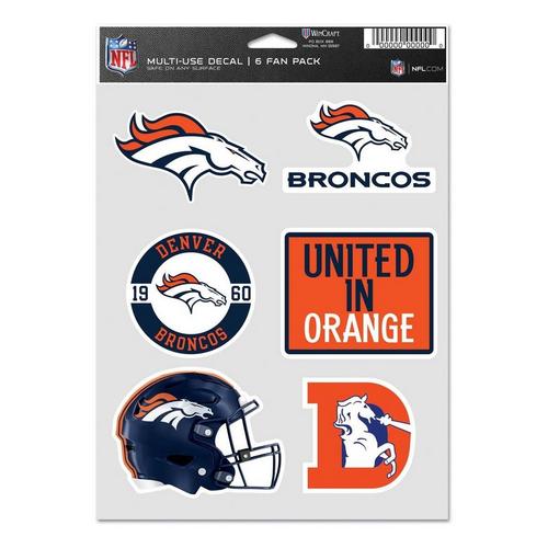 Wincraft Denver Broncos Multifan 6pk Decal - Primary Image